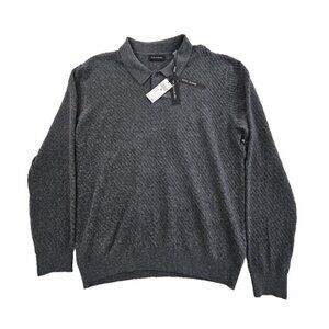 Tahari Wool Blend Sweater Men's Medium Grey Long Sleeve Pullover NWT‎ MSRP $70